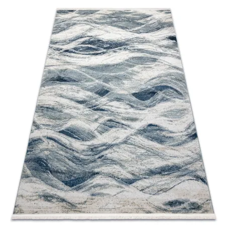 DISTIN 0849A modern szőnyeg sötétkék hullámokkal, vintage fröccsöntött