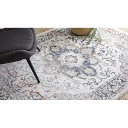 Modern szőnyeg DISTIN 0834A tengerészkék és terrakotta színekben