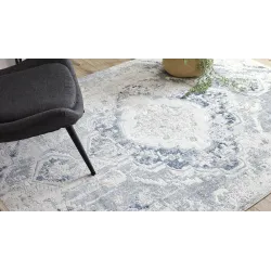 DISTIN 0816A szőnyeg kék és zöld színekben - elegáns szőnyeg a nappaliba