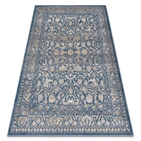 NAIN Ornament Vintage Gyapjú szőnyeg, bézs és kék színben, tökéletes nappaliba