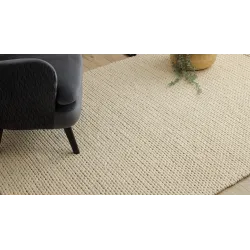 Egyszínű krémszínű gyapjú szőnyeg TAHAR 99004B, elegáns design