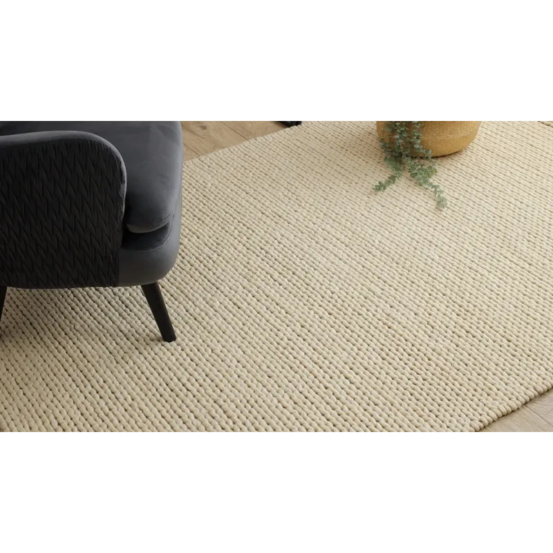 Egyszínű krémszínű gyapjú szőnyeg TAHAR 99004B, elegáns design