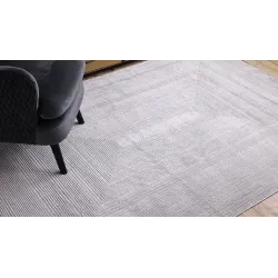 Elegáns BALANCE 8788 szürke szőnyeg, modern belső terekhez