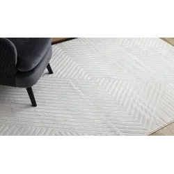 Krem szőnyeg BALANCE 1503 - elegáns geometrikus dizájn modern belső terekhez