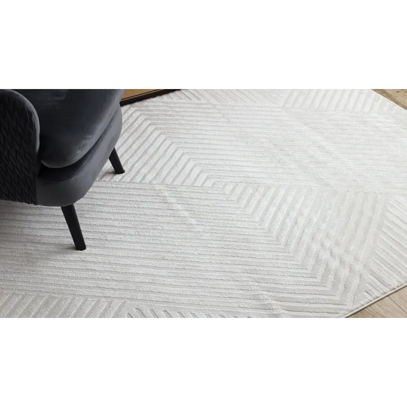 Krem szőnyeg BALANCE 1503 - elegáns geometrikus dizájn modern belső terekhez