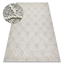Jersey geometrikus hurok szőnyeg - szürke, struktúrált BOHO, második osztály