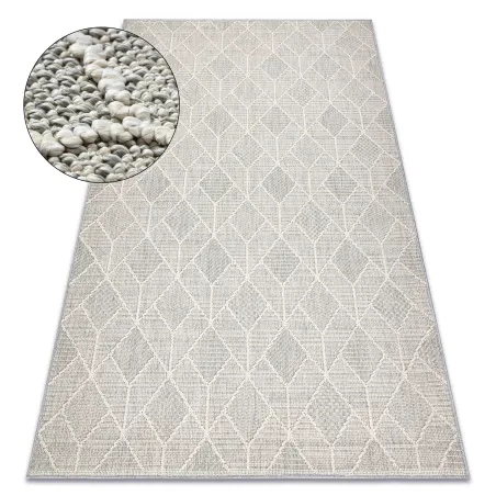 Jersey geometrikus hurok szőnyeg - szürke, struktúrált BOHO, második osztály
