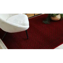 Bordeaux és fekete árnyalatú klasszikus szőnyeg, elegáns stílus