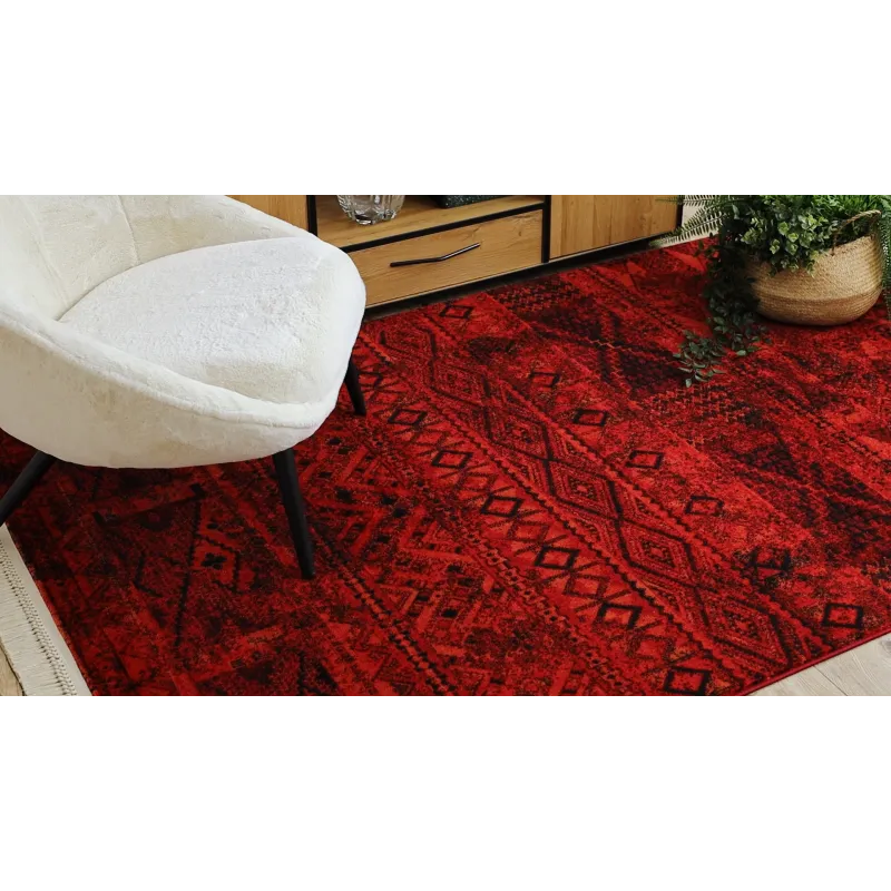Bordó és fekete szőnyeg, elegáns keleti szőnyeg nappalihoz