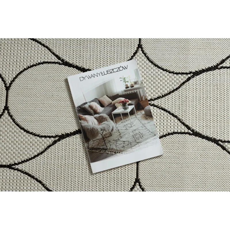 Elegáns szőnyeg krém és fekete színben, ideális nappalikhoz