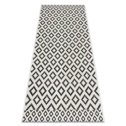 FLAT Rombusz sisal szőnyeg krém/fekete