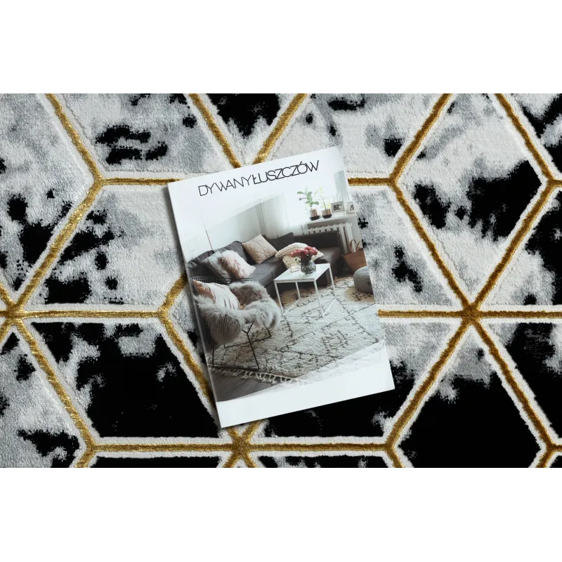 ALLURE 1966 Cube szőnyeg - Modern, elegáns fekete és arany színű szőnyeg