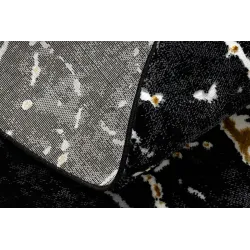 Kerek szőnyeg nappaliba, elegáns fekete és arany, glamour stílus