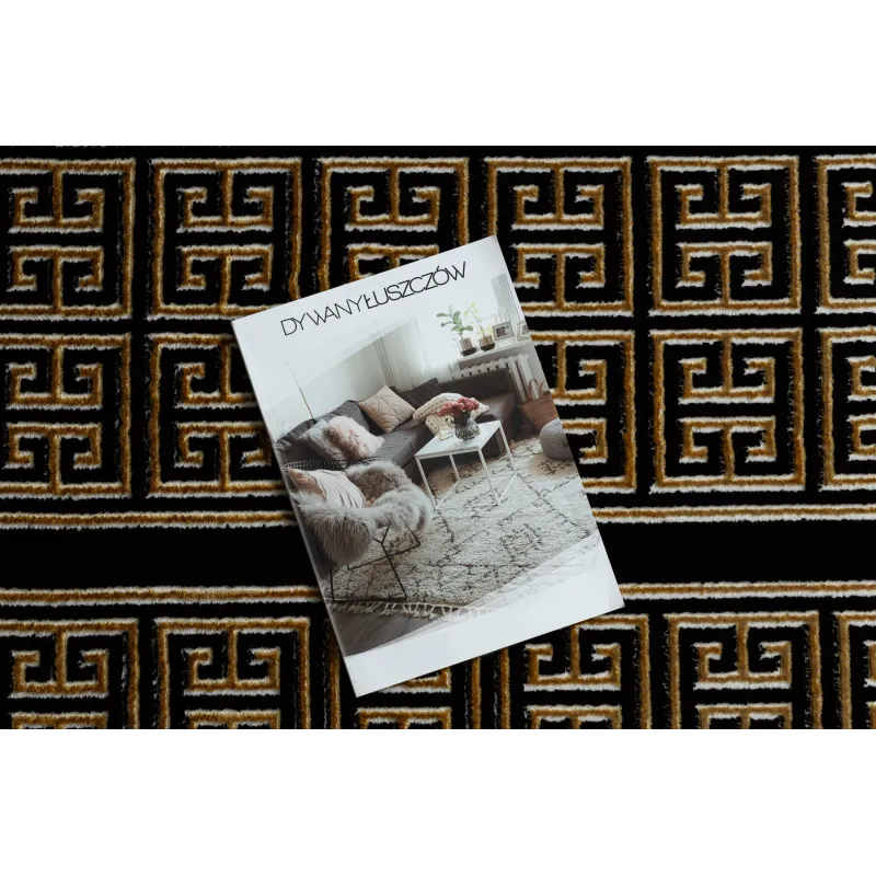ALLURE 1968 elegáns fekete-arany szőnyeg, modern belső terekhez