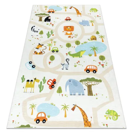 BAMBINO 1165 Zoo mosható szőnyeg, bézs, gyerekeknek