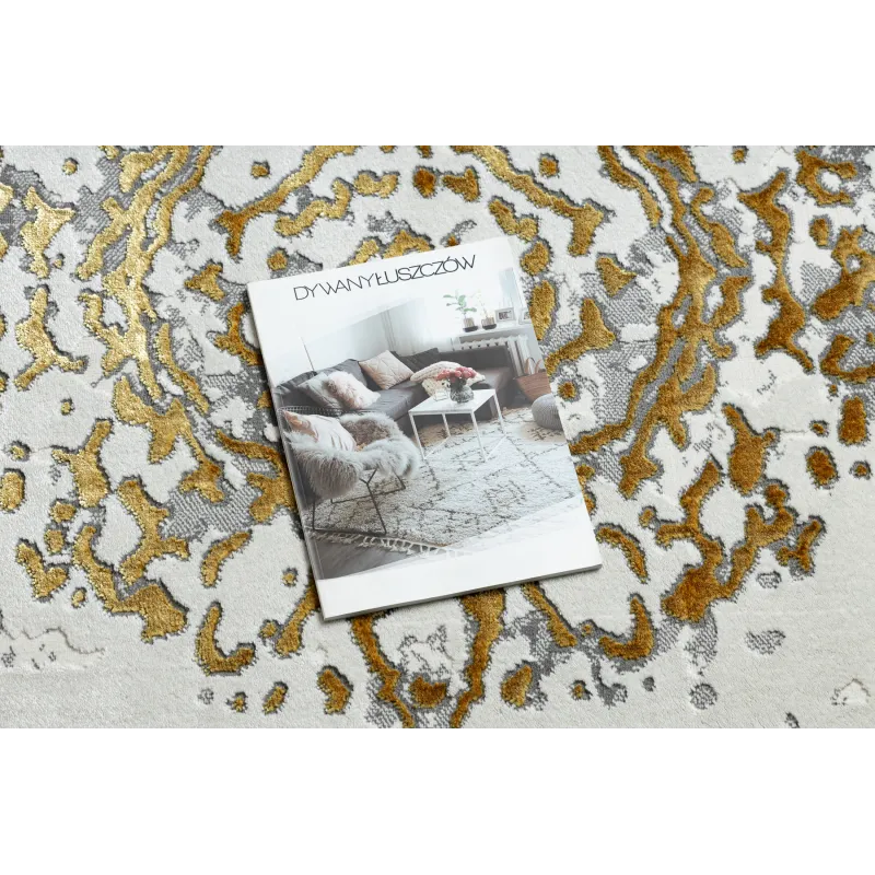 ALLURE 1961 Ornament Szőnyeg, elegáns arany és fehér, modern dizájn