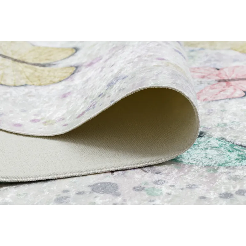 BAMBINO 1610 Antislip gyerek szőnyeg pillangókkal, krém színben