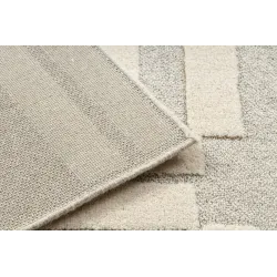 Loft stílusú szőnyeg nappaliba, geometrikus mintával, krém színben