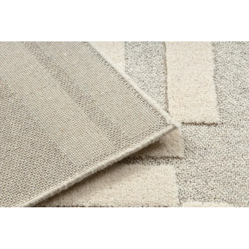 Loft stílusú szőnyeg nappaliba, geometrikus mintával, krém színben