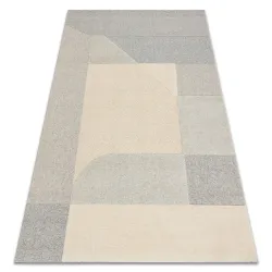 FLUX Geometrikus Gyapjú Szőnyeg Krém Szürke