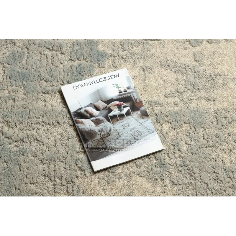 FLUX Absztrakt Gyapjú szőnyeg, modern szürke és kék színben, nappaliba való