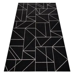 FLOORLUX Sisal fekete ezüst geometrikus szőnyeg