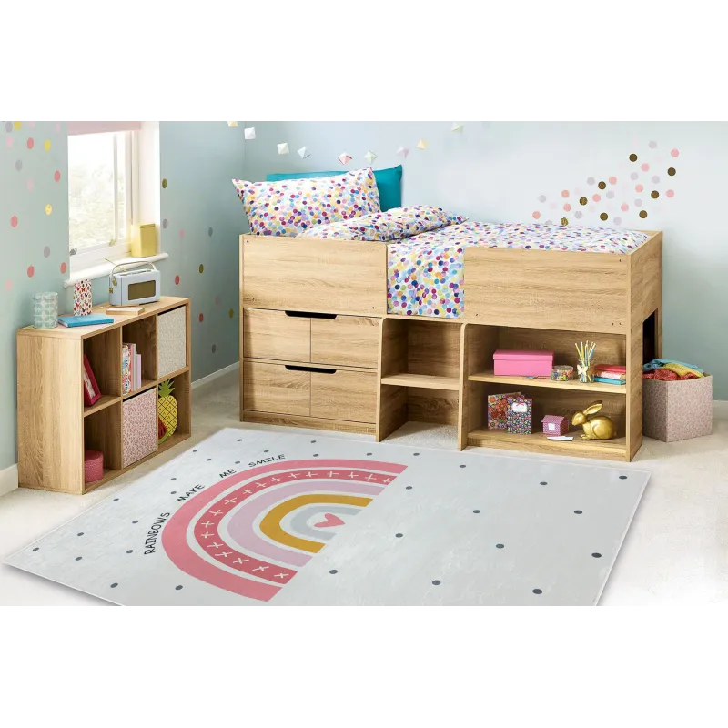 BAMBINO 47810 fehér és rózsaszín gyermekszőnyeg, ideális gyerekszobába