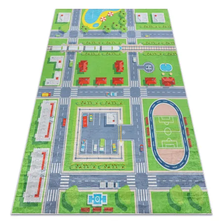 BAMBINO 2624 gyerekszőnyeg zöld és szürke, csúszásmentes