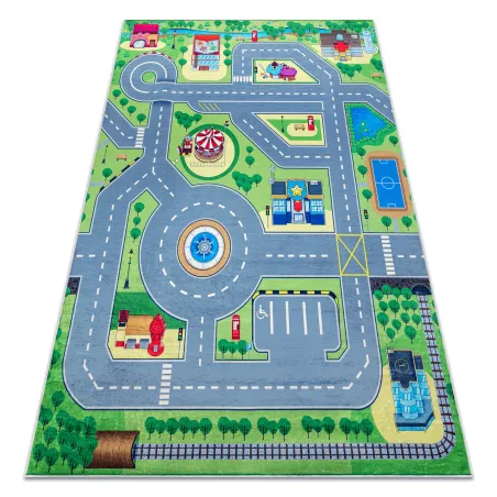 BAMBINO 9028 gyerekszőnyeg, zöld-szürke, csúszásmentes a gyerekszobába