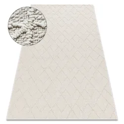 Krém színű BOHO szőnyeg, geometrikus, struktúrált, 2. osztály