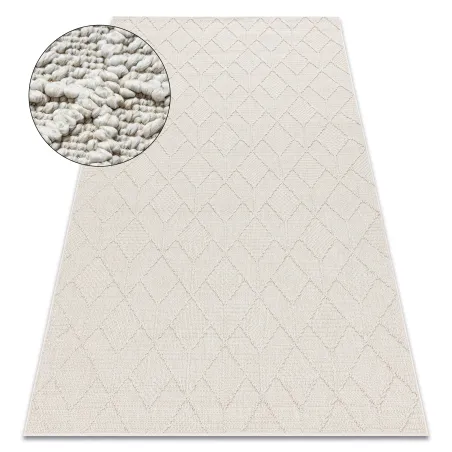 Krém színű BOHO szőnyeg, geometrikus, struktúrált, 2. osztály
