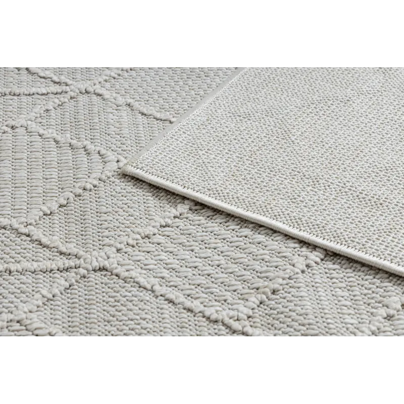 Szőnyeg krém színben, pőtelkás textúrával, modern BOHO