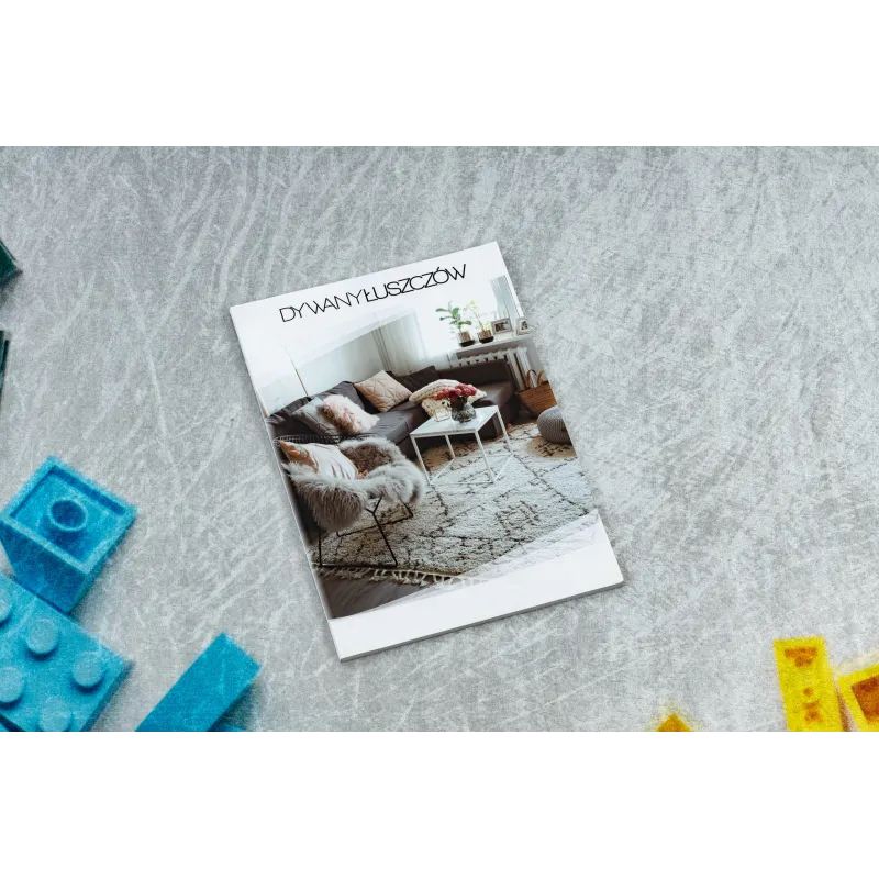 BAMBINO 38480 Gyerekszőnyeg, szürke és sárga kockákkal