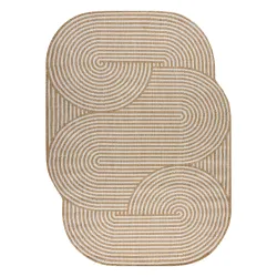 ORGANIC 1835 geometrikus szőnyeg krém színben sizálból - modern stílus