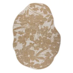 Szőnyeg ORGANIC 2735 Szizál Virágok Ecru / Természetes - modern szabálytalan forma