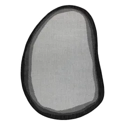 ORGANIC 2125 Kő Krém Fekete szőnyeg - modern, természetes sisal szőnyeg, szabálytalan forma