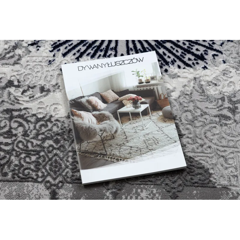 Elegáns modern szürke és sötétkék szőnyeg, ALLURE 5715
