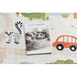 BAMBINO 1165 Zoo gyerek szőnyeg, modern, bej színben