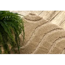 SUPREME WAVES fürdőszoba szőnyeg, csúszásmentes, bézs, modern