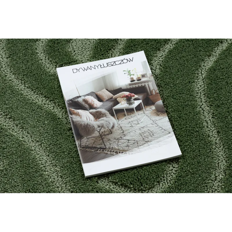 Modern SUPREME WAVES szőnyeg fürdőszobába, zöld színben