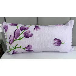 Párna 40x23 cm Kreppé Lila Virágok