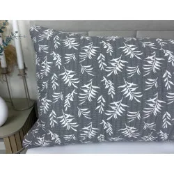 huzat Krepp Szürke Levelek 50x150 cm