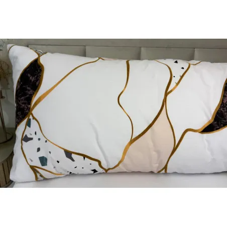 Párnahuzat rózsaszín márvány mintával 50×150 cm 100% pamutból