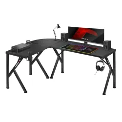 Hero 6.3 Fekete Sarok Gamer Asztal 154 cm