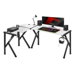 Hero 6.3 Fehér Gamer Sarok Asztal 154 cm