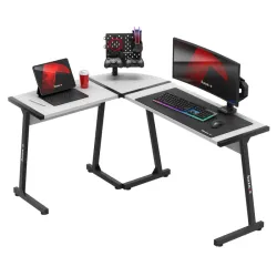 Hero 6.0 fehér sarok gamer asztal 147 cm
