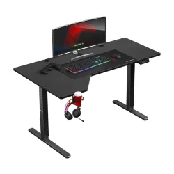Hero 9.1 Fekete Gamer asztal 145 cm elektromos magasságállítással