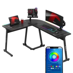 Huzaro Hero 6.0 RGB Fekete Gamer Asztal Sarok 147 cm