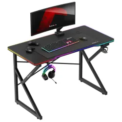 Hero 1.7 RGB Gamer Asztal Fekete 120 cm