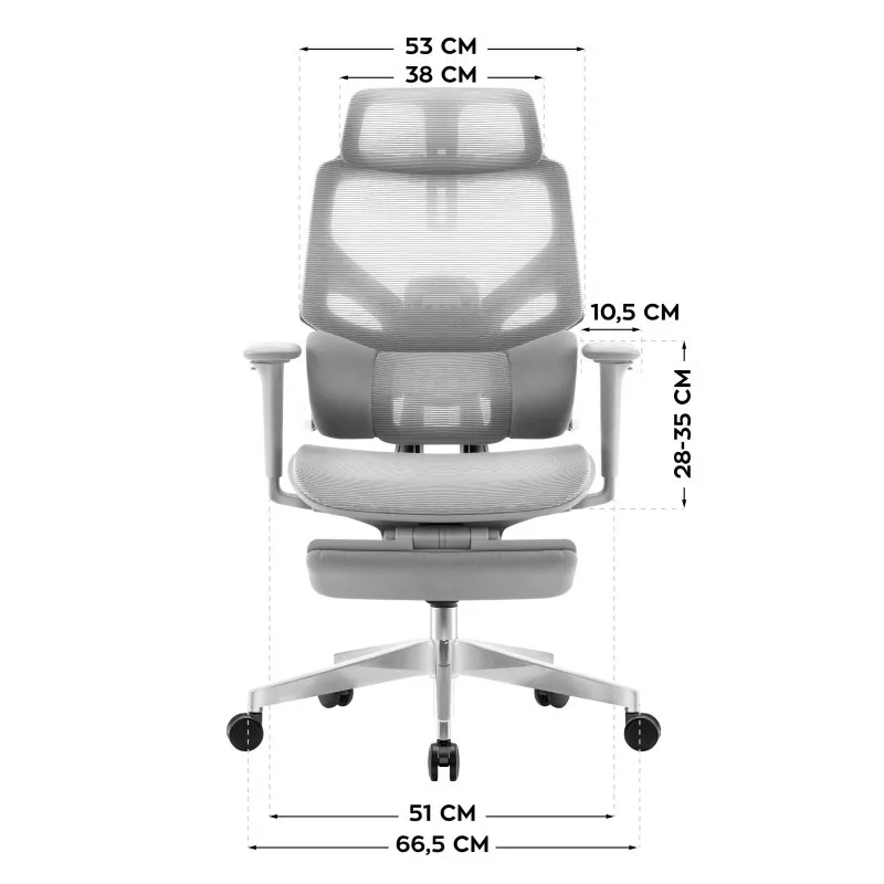 Expert 8.7 szürke Mesh ergonomikus gamer szék 12